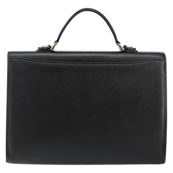 Burberrys Hand Bag Leather Black Gold Auth ep10937 - Picture 2 of 16